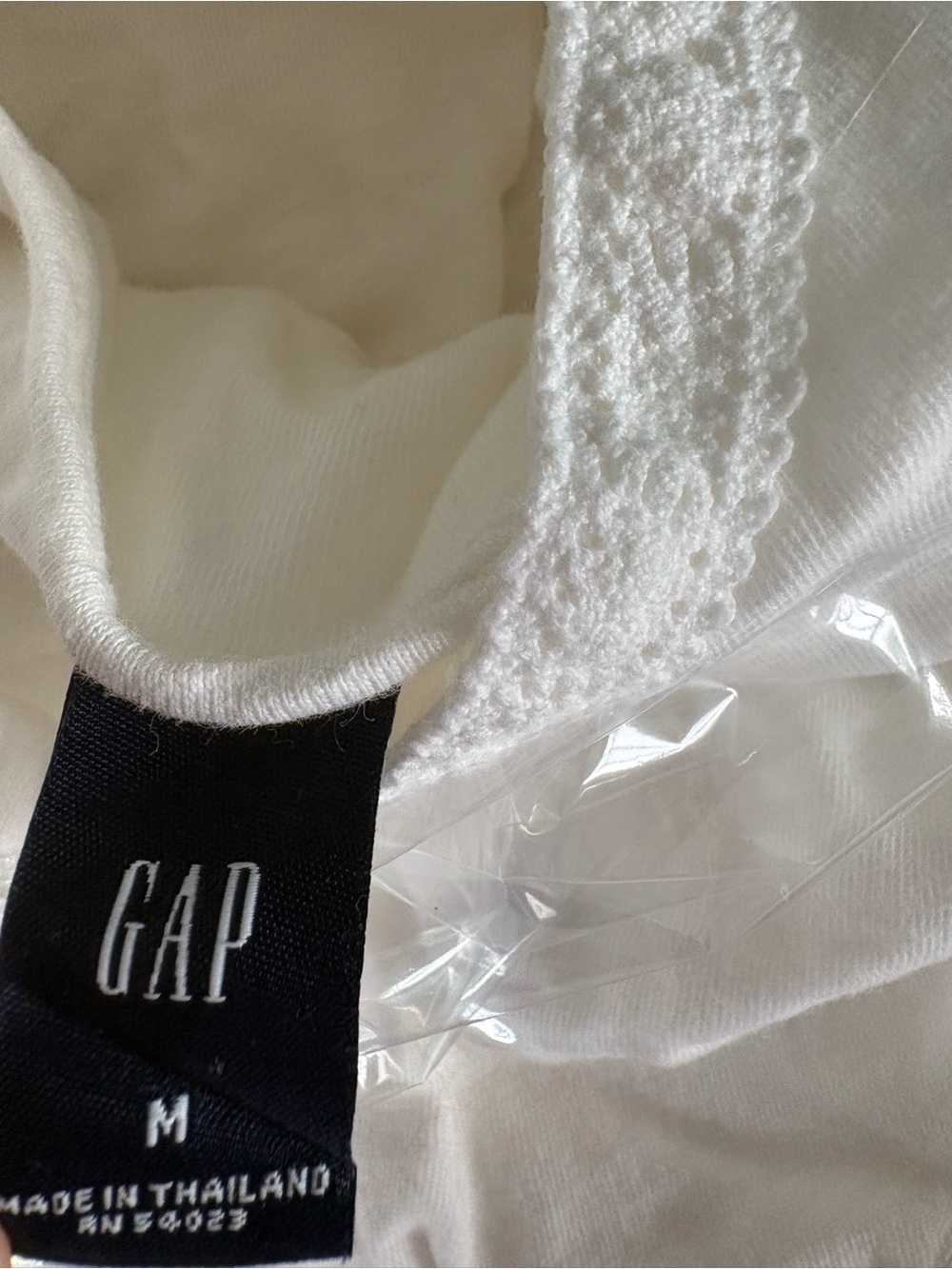 Gap White Halter Tunic Top Medium Babydoll Cotton Embroidered Trim - Picture 9 of 9